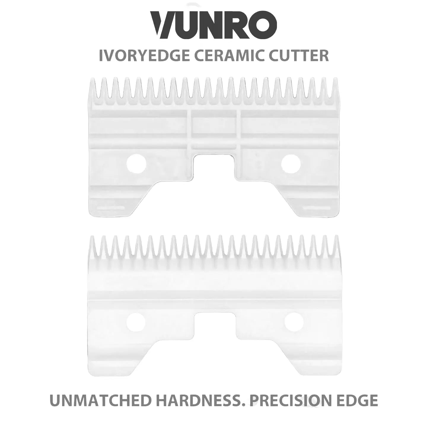 Full Set of Ceramic Clipper Blades with IvoryEdge Cutters by VUNRO